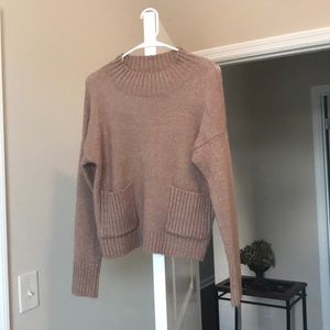 Brown mock neck sweater